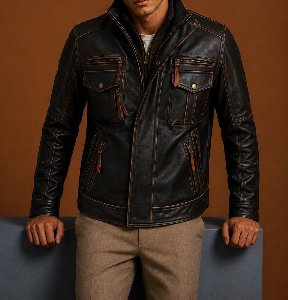 Taj Signature Pandom Rubbuf Leather Jacket