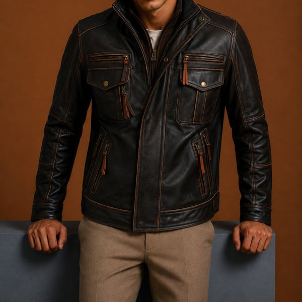 Taj Signature Pandom Rubbuf Leather Jacket