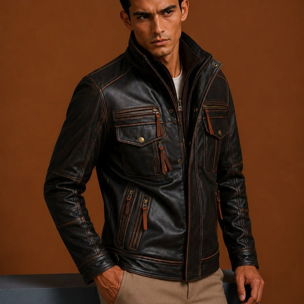 Taj Signature Pandom Rubbuf Leather Jacket