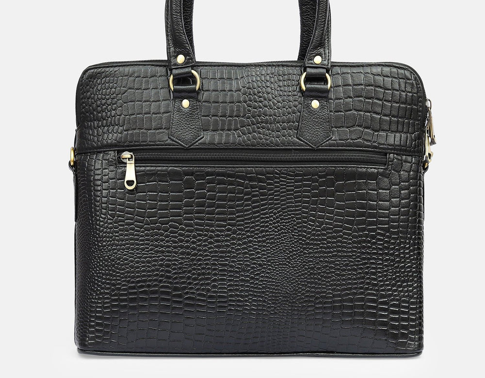 Taj Signature Phanter Croco Leather Laptop Bag