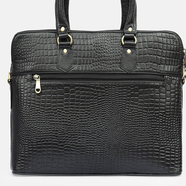 Taj Signature Phanter Croco Leather Laptop Bag