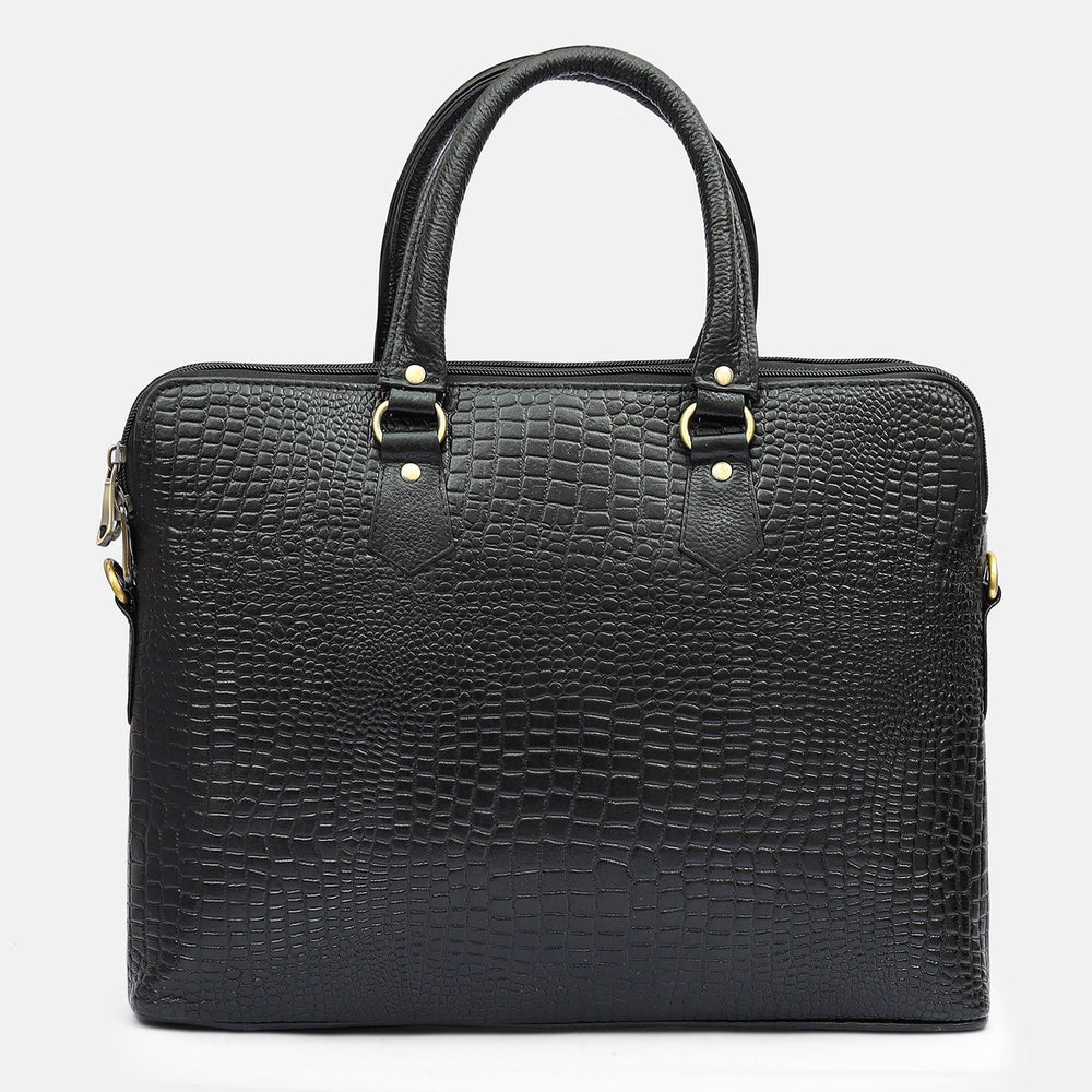 Taj Signature Phanter Croco Leather Laptop Bag