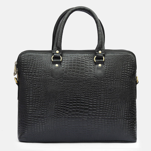 Taj Signature Phanter Croco Leather Laptop Bag