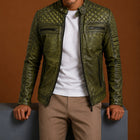 Taj Signature Quilted Leather Biker Jacket Leather Jacket