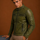 Taj Signature Quilted Leather Biker Jacket Leather Jacket