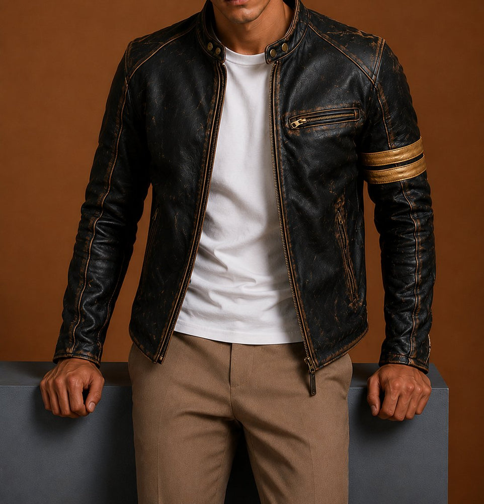 Taj Signature Raden Vintage Biker Jacket Leather Jacket