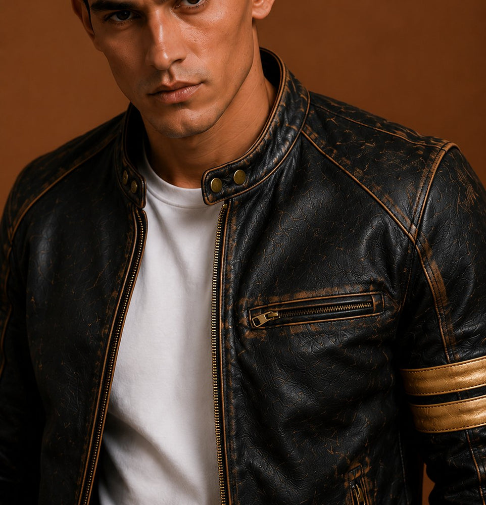 Taj Signature Raden Vintage Biker Jacket Leather Jacket