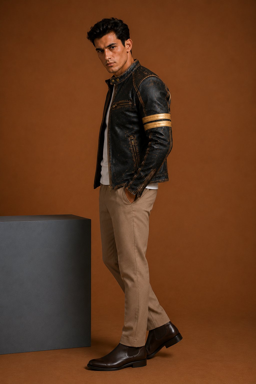 Taj Signature Raden Vintage Biker Jacket Leather Jacket