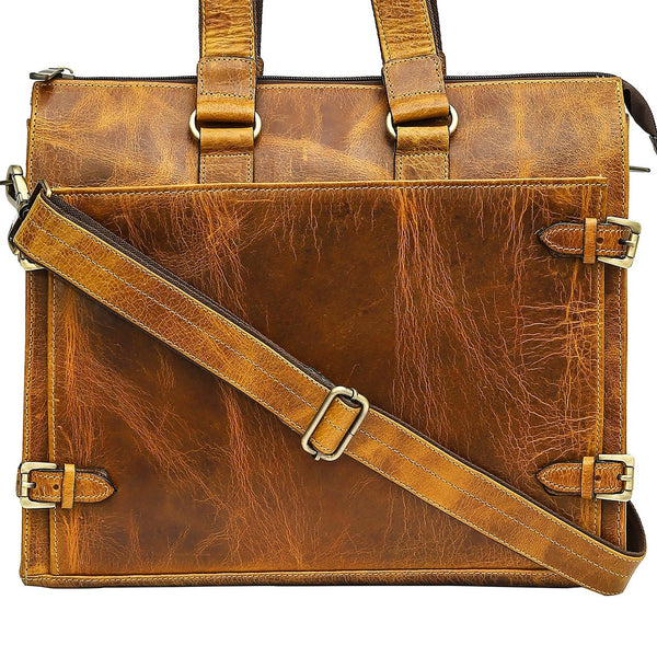 Taj Signature Remon 4 Buckle Crunch Leather Bag Leather Jacket