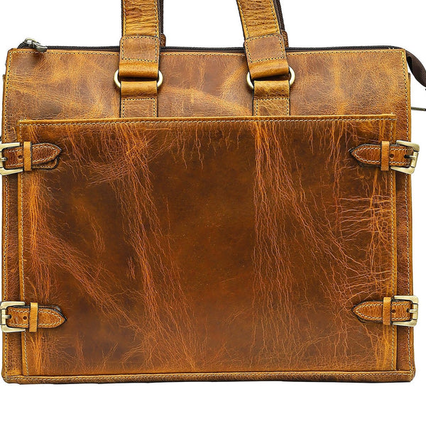 Taj Signature Remon 4 Buckle Crunch Leather Bag Leather Jacket