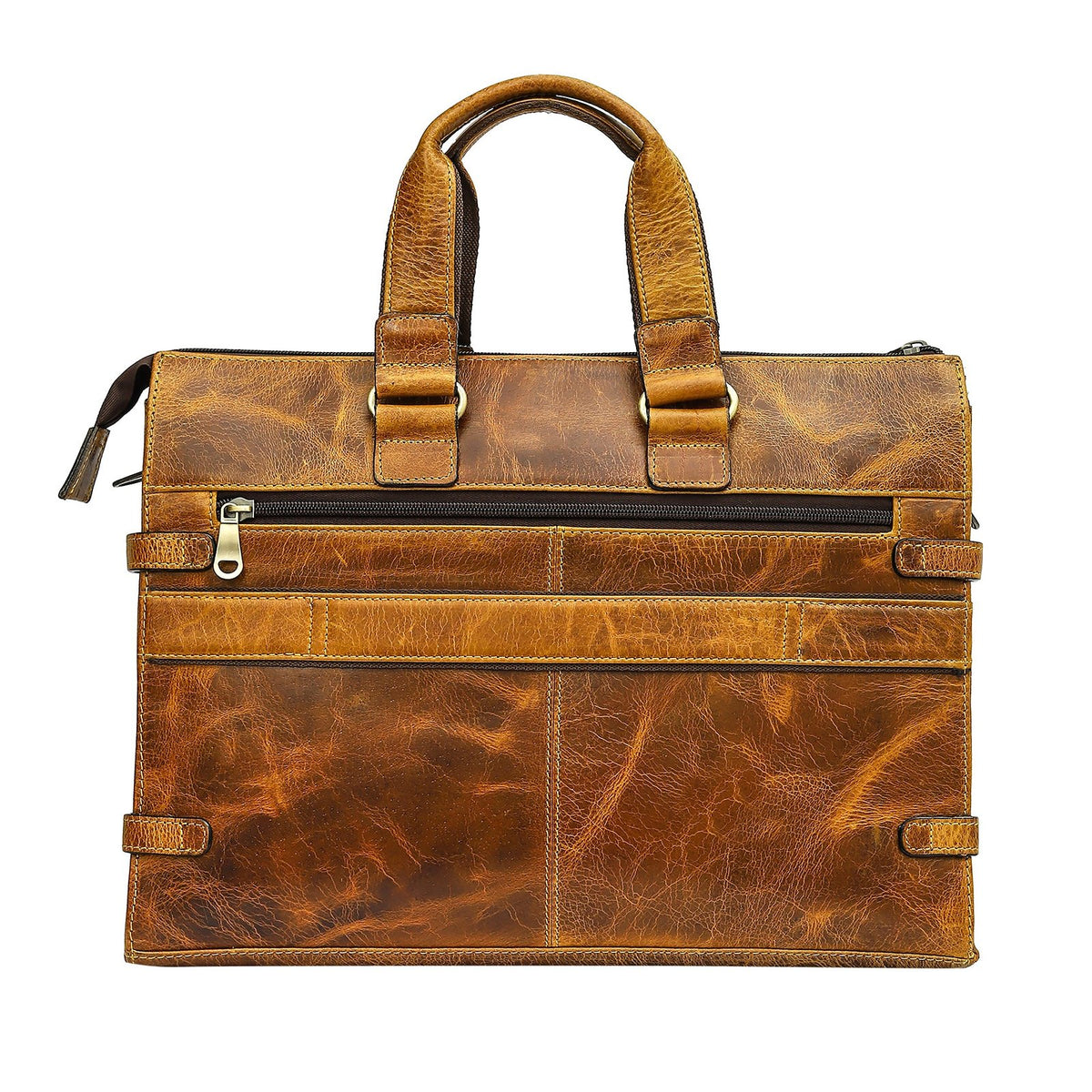 Taj Signature Remon 4 Buckle Crunch Leather Bag Leather Jacket