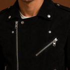 Taj Signature Renot Black Suede Leather Jacket Biker