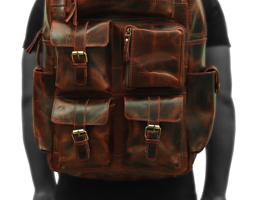 Taj Signature Rexo Crunch Leather Backpack