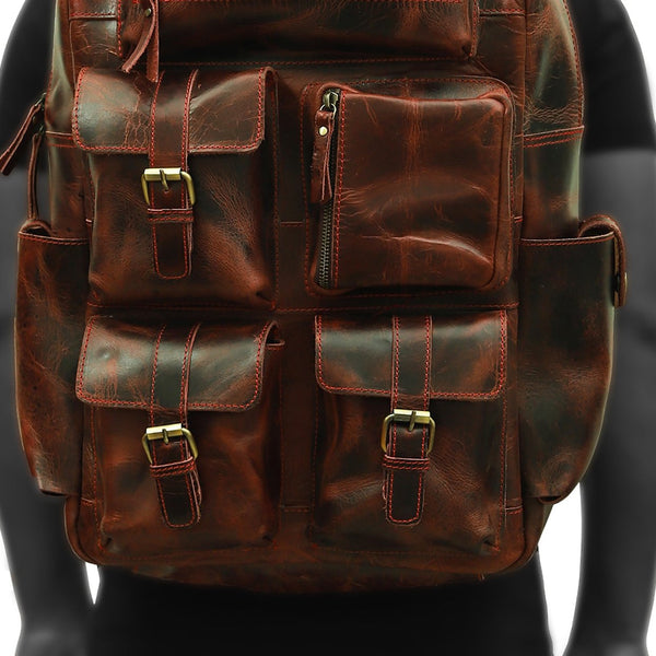 Taj Signature Rexo Crunch Leather Backpack