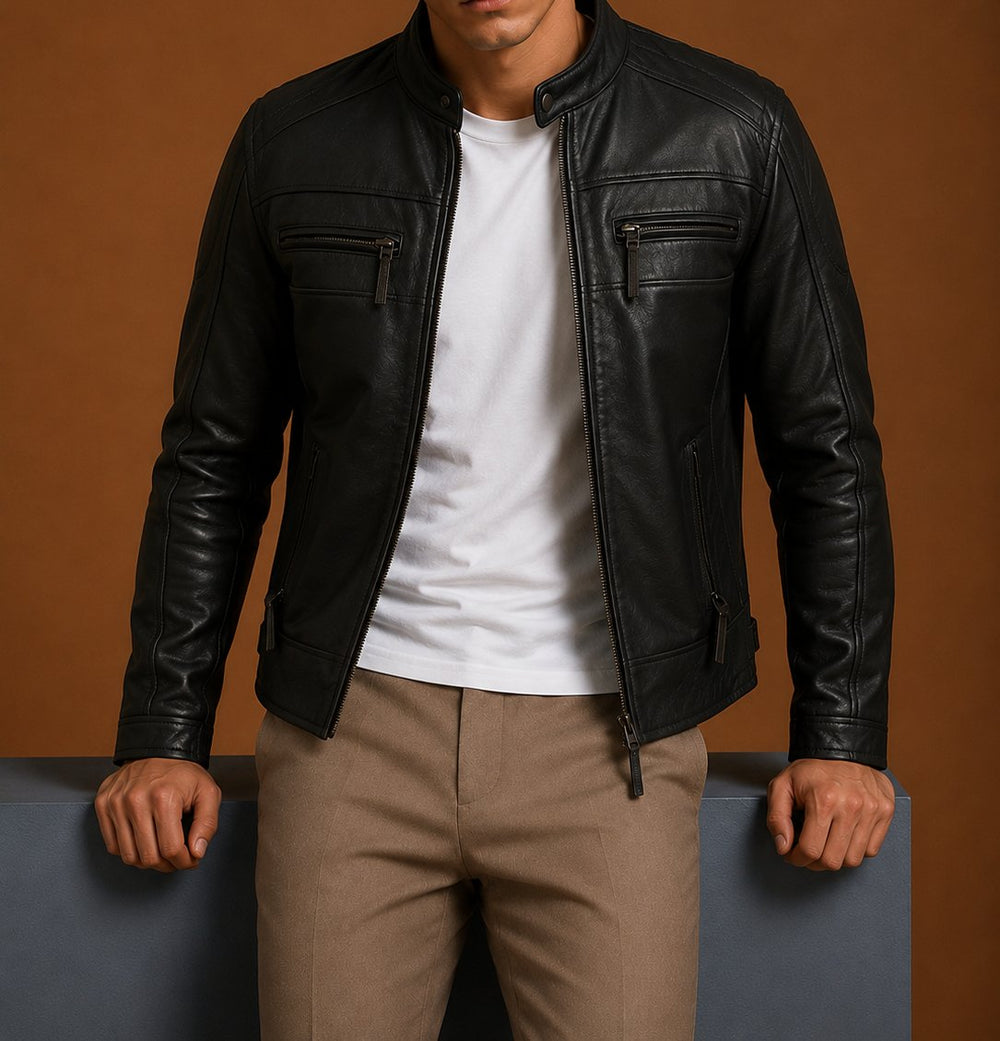 Taj Signature Rider Leather Biker Jacket Leather Jacket
