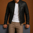 Taj Signature Rider Leather Biker Jacket Leather Jacket