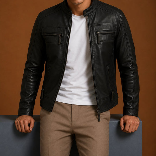 Taj Signature Rider Leather Biker Jacket Leather Jacket
