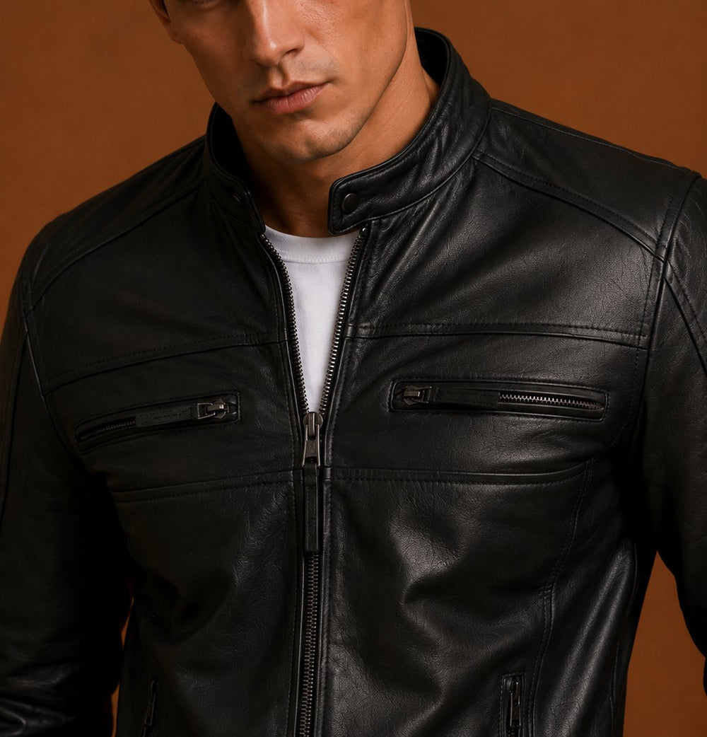 Taj Signature Rider Leather Biker Jacket Leather Jacket