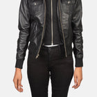 Taj Signature Roslyn Hooded Leather Bomber Jacket