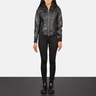 Taj Signature Roslyn Hooded Leather Bomber Jacket