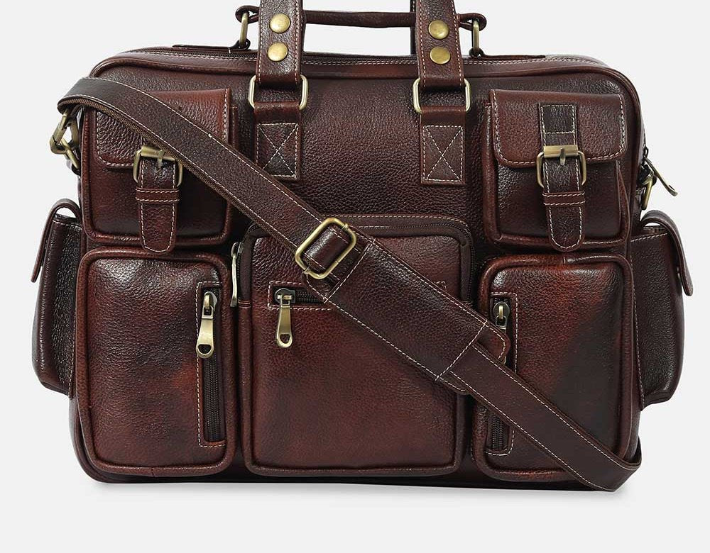 Taj Signature Roter Leather Office Bag