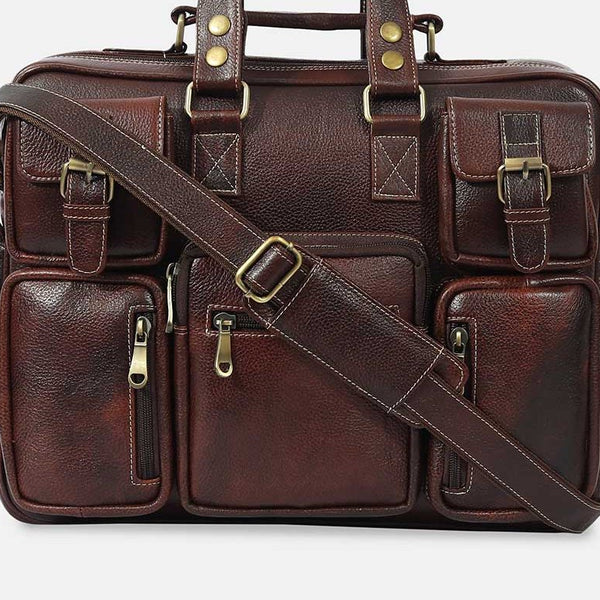 Taj Signature Roter Leather Office Bag