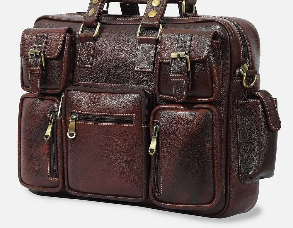 Taj Signature Roter Leather Office Bag