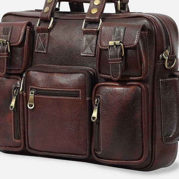 Taj Signature Roter Leather Office Bag