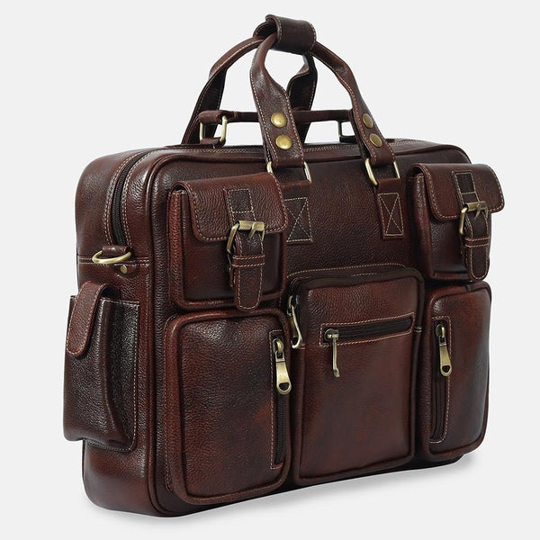 Taj Signature Roter Leather Office Bag
