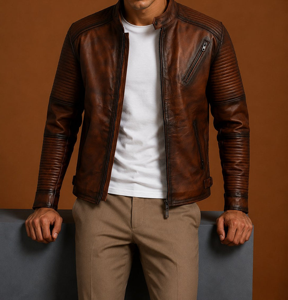 Taj Signature Saint Leather Biker Jacket Leather Jacket