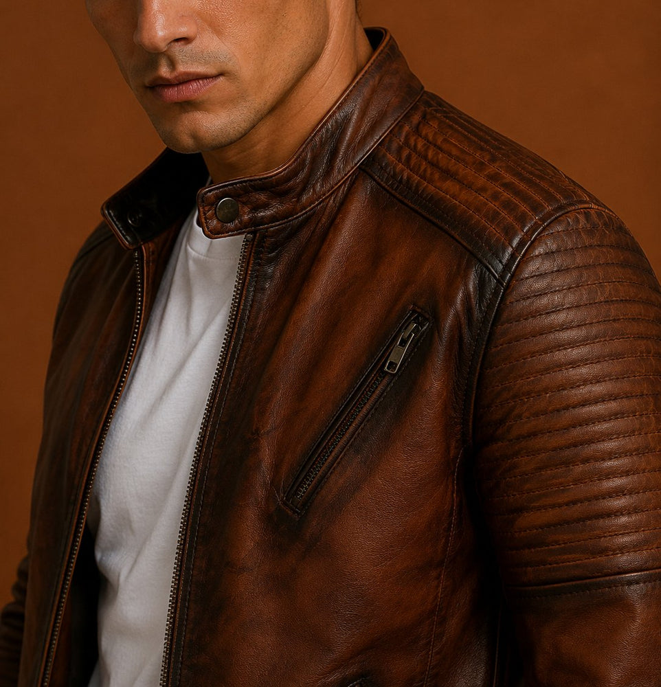 Taj Signature Saint Leather Biker Jacket Leather Jacket