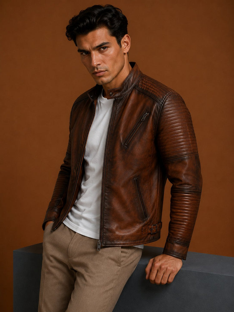 Taj Signature Saint Leather Biker Jacket Leather Jacket