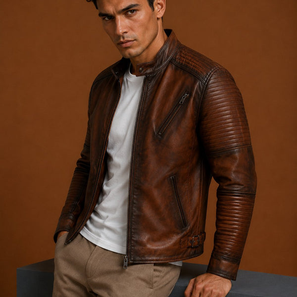Taj Signature Saint Leather Biker Jacket Leather Jacket