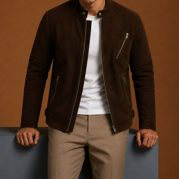 Taj Signature Saint Suede Leather Biker Jacket Leather Jacket