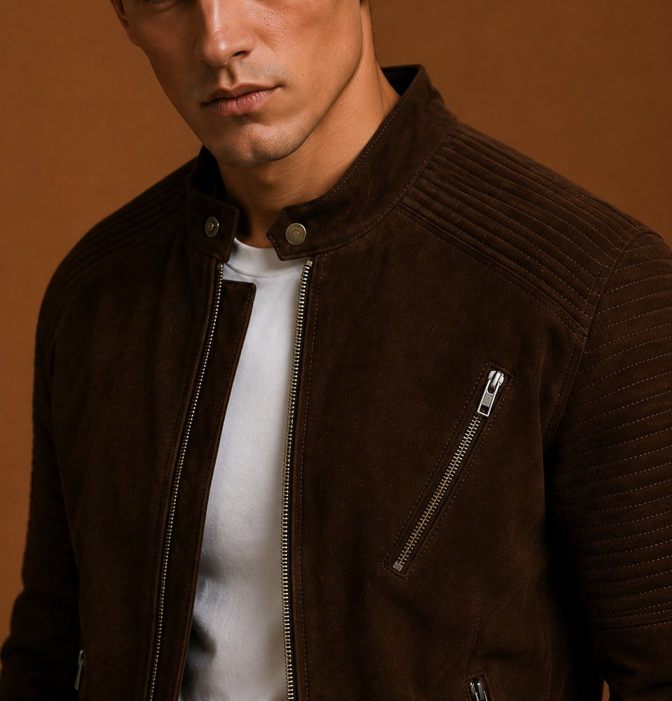 Taj Signature Saint Suede Leather Biker Jacket Leather Jacket