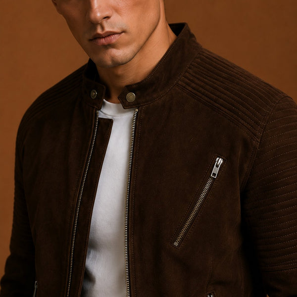 Taj Signature Saint Suede Leather Biker Jacket Leather Jacket