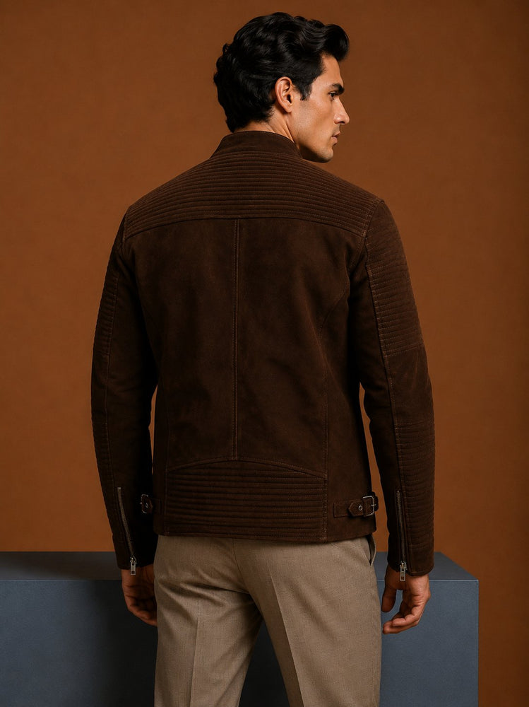 Taj Signature Saint Suede Leather Biker Jacket Leather Jacket