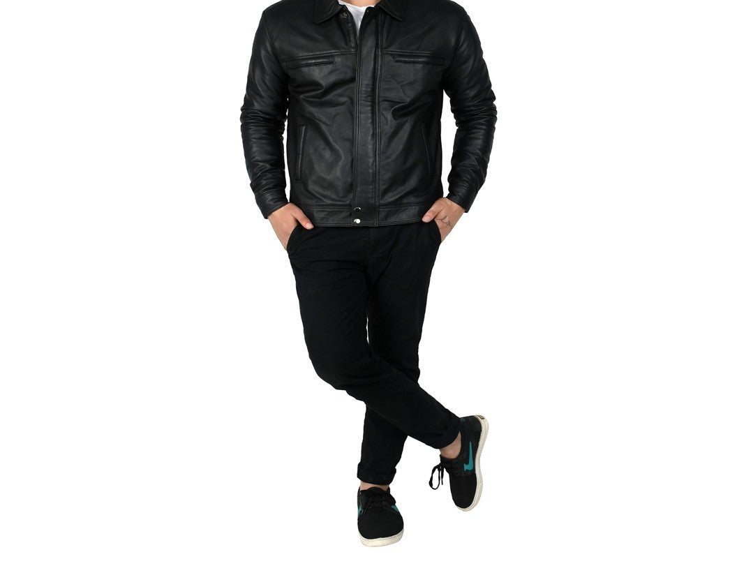 Taj Signature Saren Black Leather Jacket Biker