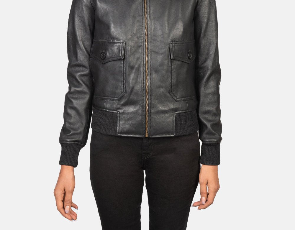 Taj Signature Stella G-1 Leather Bomber Jacket Biker Leather Jacket