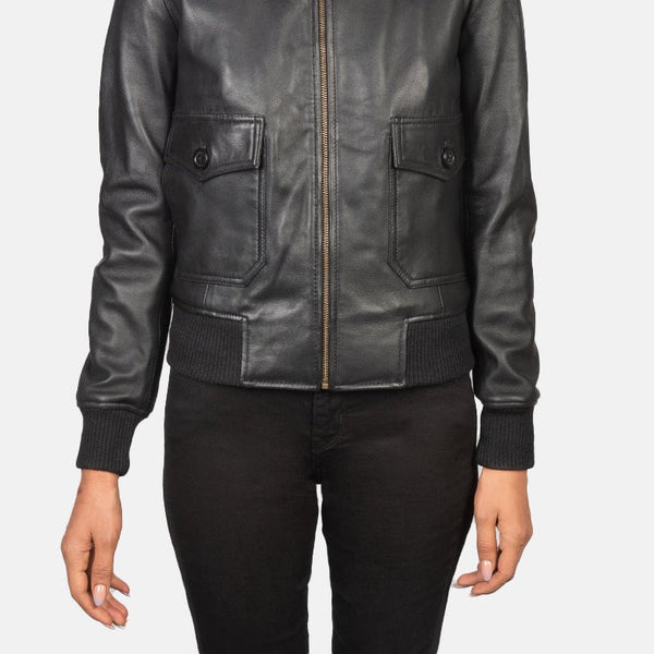 Taj Signature Stella G-1 Leather Bomber Jacket Biker Leather Jacket