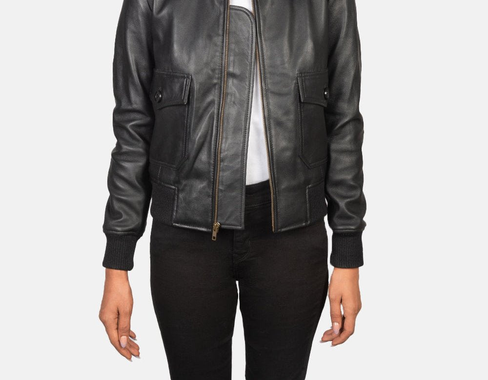 Taj Signature Stella G-1 Leather Bomber Jacket Biker Leather Jacket