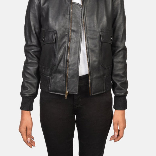 Taj Signature Stella G-1 Leather Bomber Jacket Biker Leather Jacket