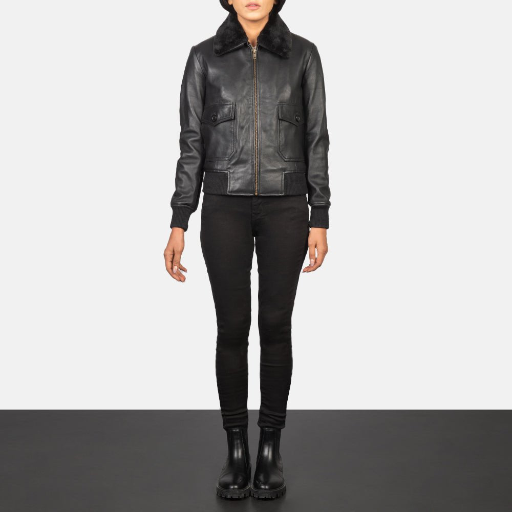 Taj Signature Stella G-1 Leather Bomber Jacket Biker Leather Jacket