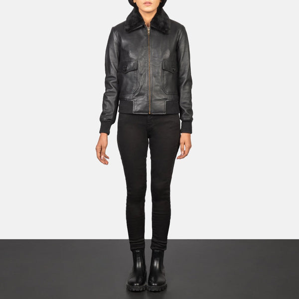 Taj Signature Stella G-1 Leather Bomber Jacket Biker Leather Jacket
