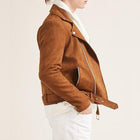 Taj Signature Todar Tan Suede Leather Jacket Biker