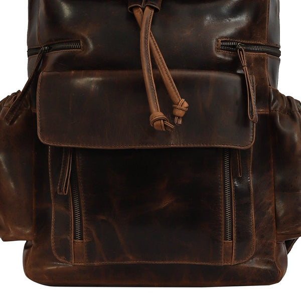 Taj Signature Top Crunch Leather Backpack