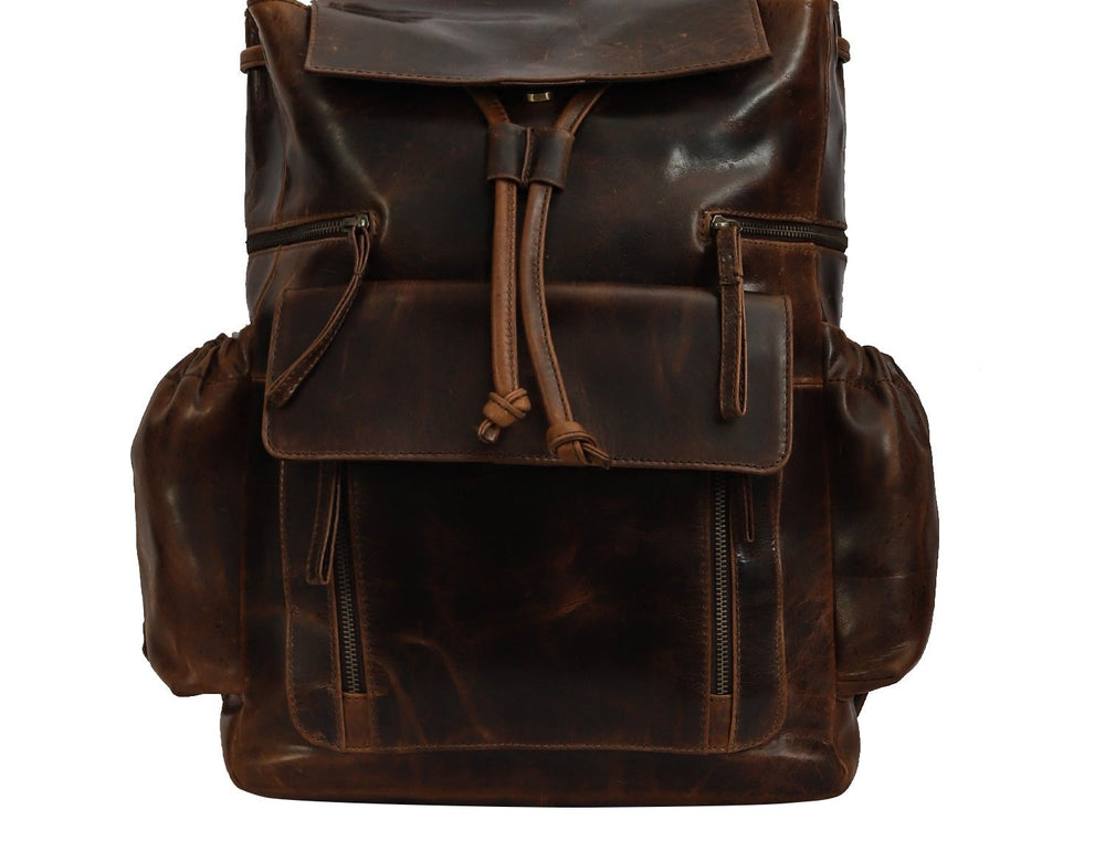 Taj Signature Top Crunch Leather Backpack