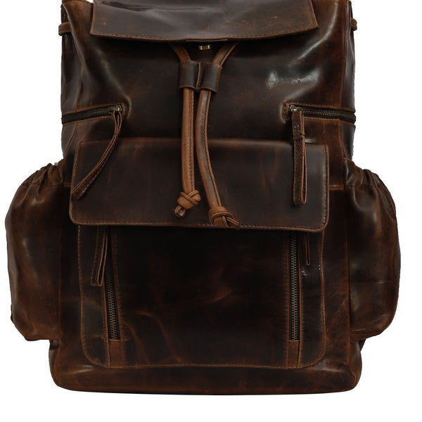 Taj Signature Top Crunch Leather Backpack