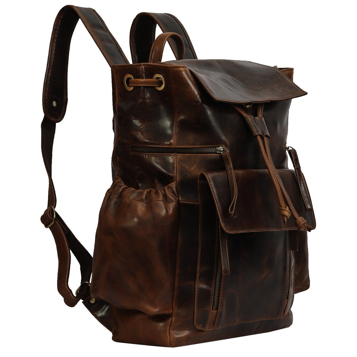 Taj Signature Top Crunch Leather Backpack