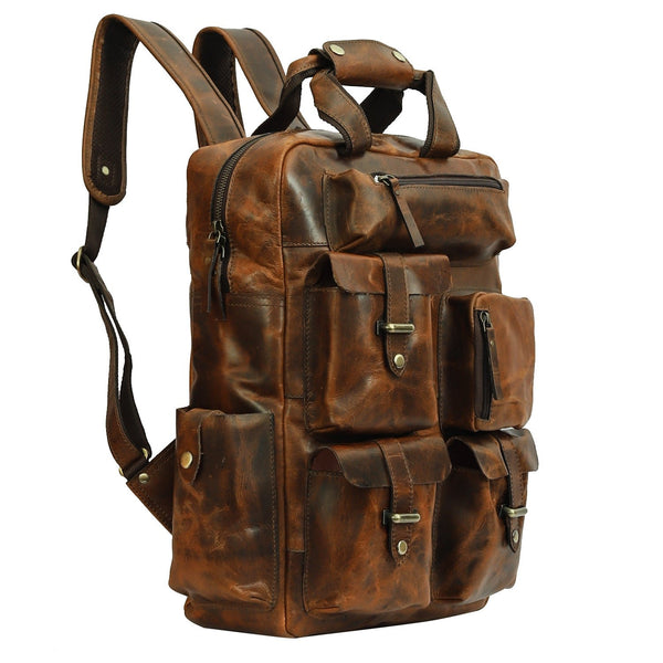 Taj Signature Topper Stylish Leather Travel Bckpack Leather Jacket